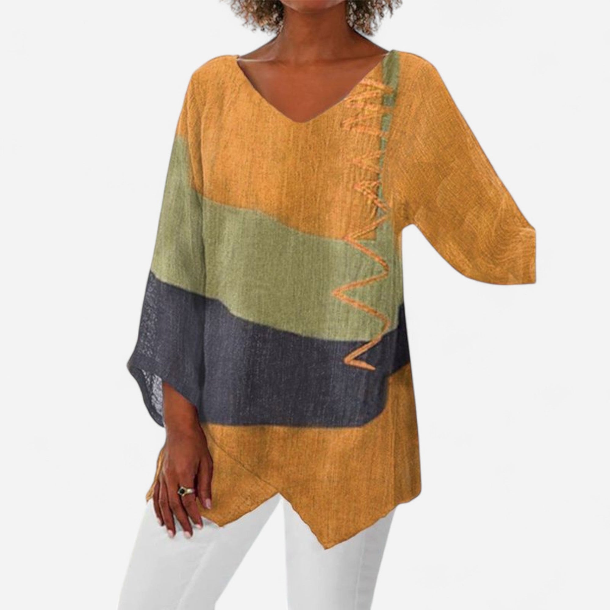 Blouse Longue à Manches V pour Femme