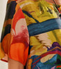 Robe Longue Imprimé Tropicaux Manches Courtes pour Femme