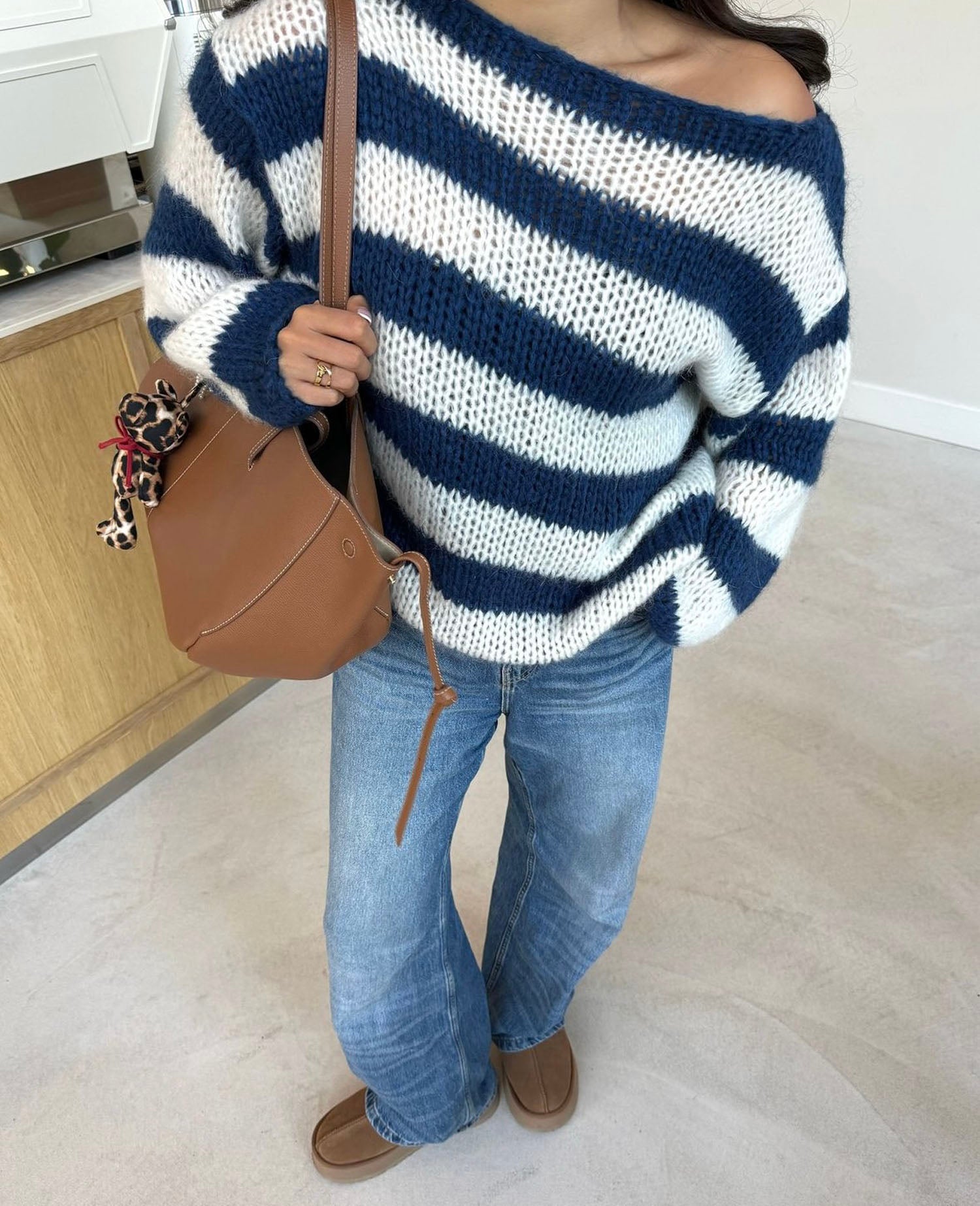 Cardigan Long à Rayures pour Femmes