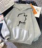 Sweat à Capuche Imprimé Chat Style Minimaliste pour Femmes - Emilia Lane