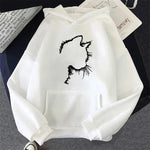 Sweat à Capuche Imprimé Chat Style Minimaliste pour Femmes - Emilia Lane