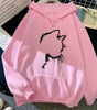Sweat à Capuche Imprimé Chat Style Minimaliste pour Femmes - Emilia Lane