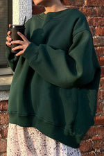 Sweatshirt Col Rond Oversize en Fleece pour Femme - Emilia Lane