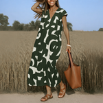 Robe Longue à Imprimé Géométrique pour Femme | Idéale pour l'Été