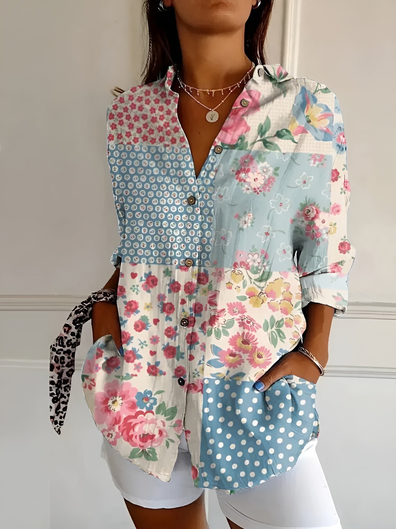 Chemise Longue Imprimée pour Femme | Idéale pour le Quotidien