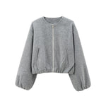 Veste Bomber Courte à Col Rond pour Femmes - Emilia Lane