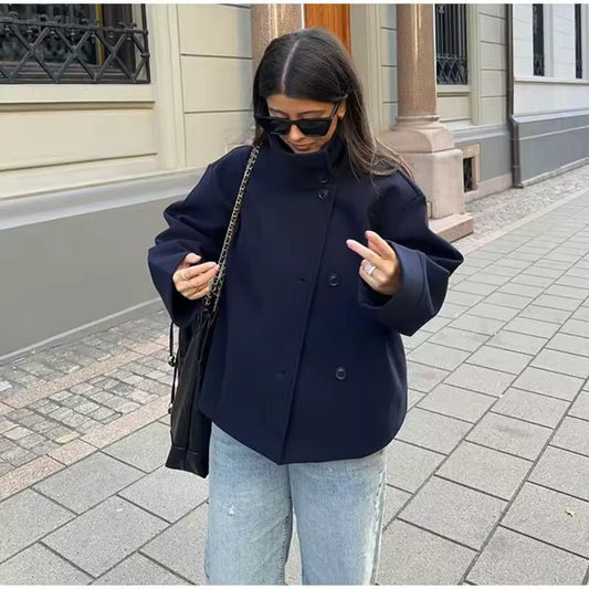 Veste Chic Court à Double Boutonnage pour Femmes - Emilia Lane