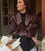 Veste courte en cuir synthétique pour Femme - Emilia Lane
