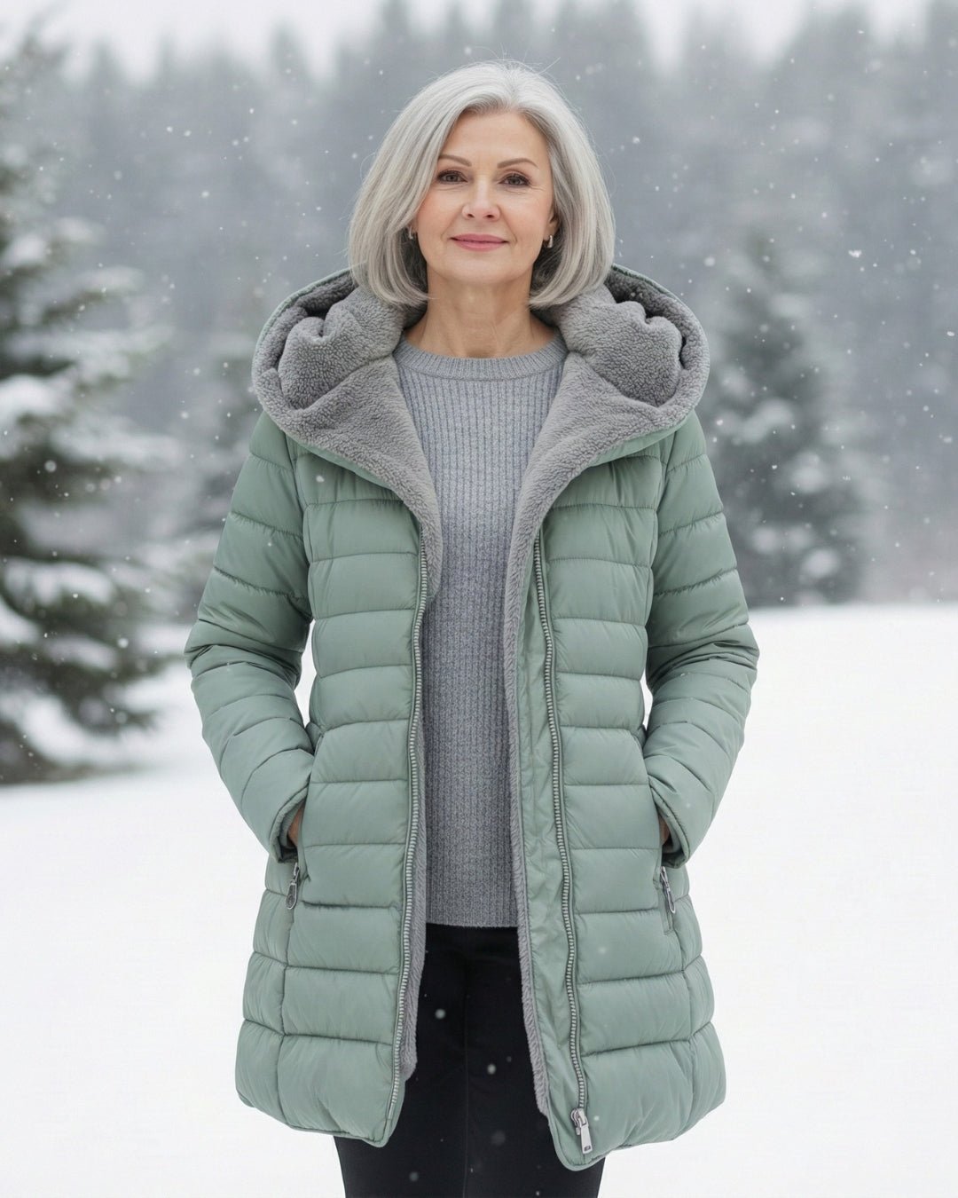 Veste d'hiver matelassée avec capuche pour femmes - Emilia Lane