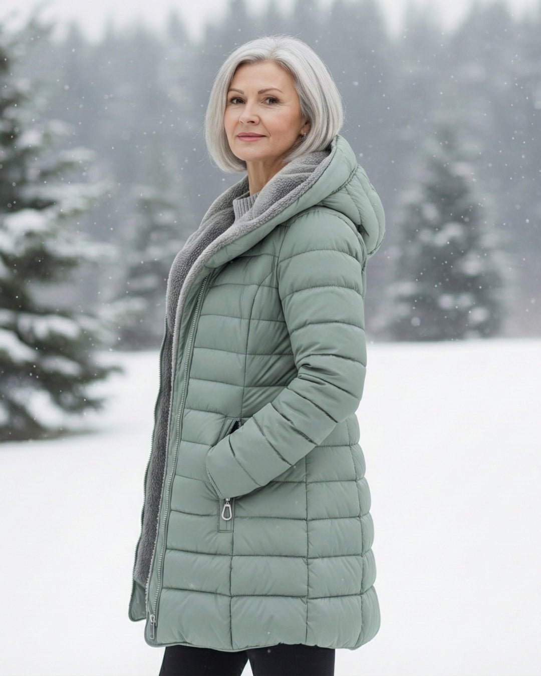 Veste d'hiver matelassée avec capuche pour femmes - Emilia Lane
