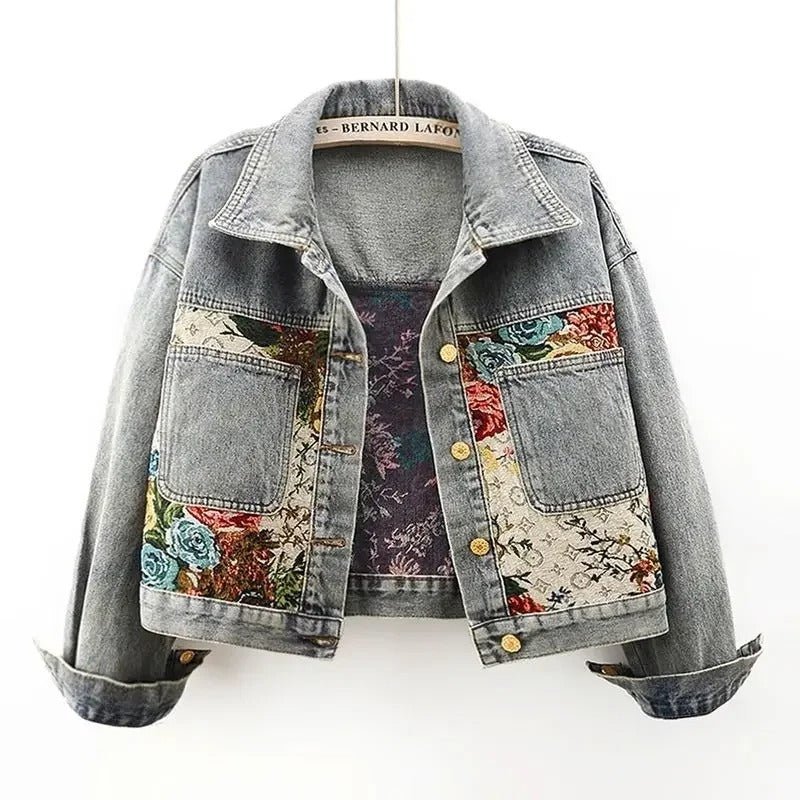 Veste en denim à imprimé floral pour Femmes - Emilia Lane