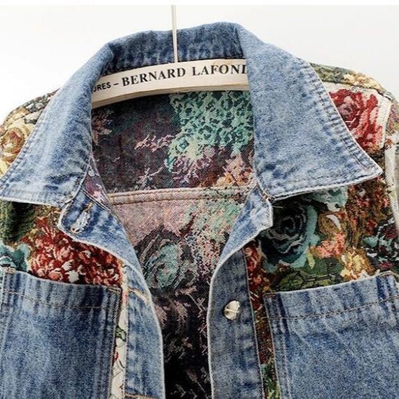 Veste en denim à imprimé floral pour Femmes - Emilia Lane