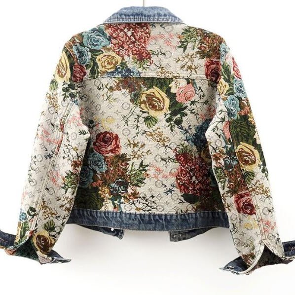 Veste en denim à imprimé floral pour Femmes - Emilia Lane