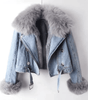 Veste en Denim Doublée de Fausse Fourrure pour Femme - Emilia Lane