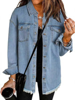 Veste en Denim Frangée pour Femmes - Emilia Lane