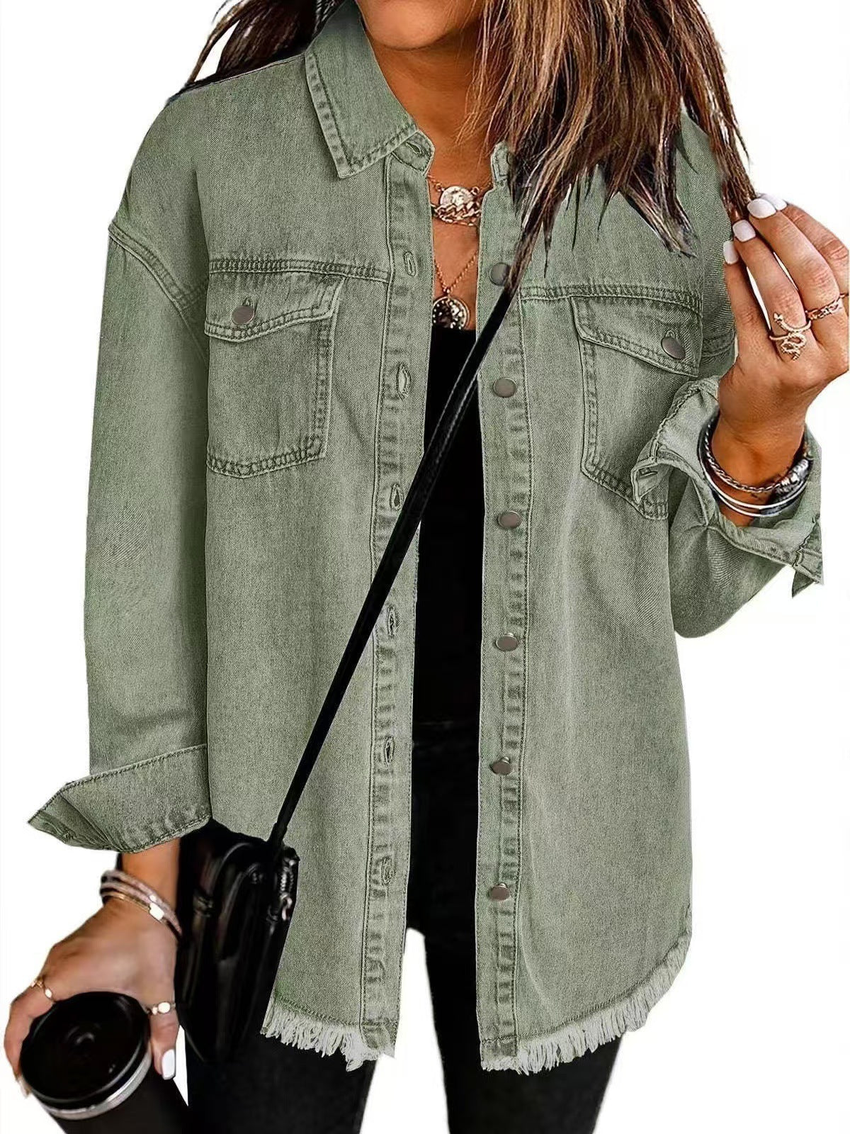 Veste en Denim Frangée pour Femmes - Emilia Lane