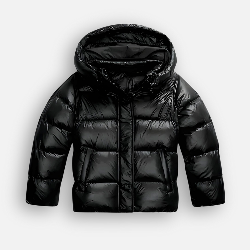 Doudoune Oversize Matelassée Brillante à Capuche pour Femme