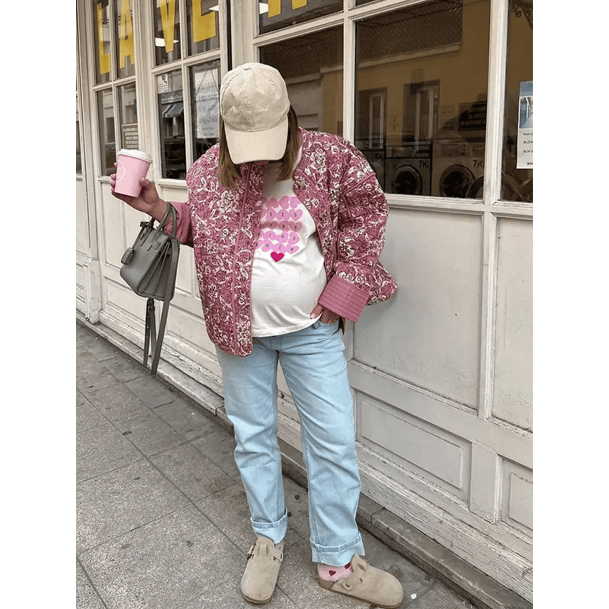 Veste Matelassée Oversize Fleurie pour Femme - Emilia Lane