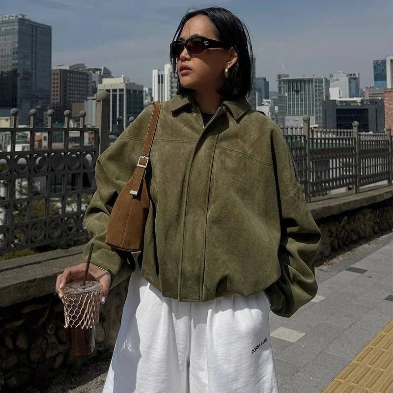 Veste Oversize en Suédine pour Femme - Emilia Lane