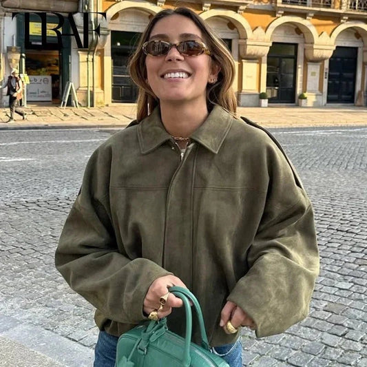 Veste Oversize en Suédine pour Femme - Emilia Lane
