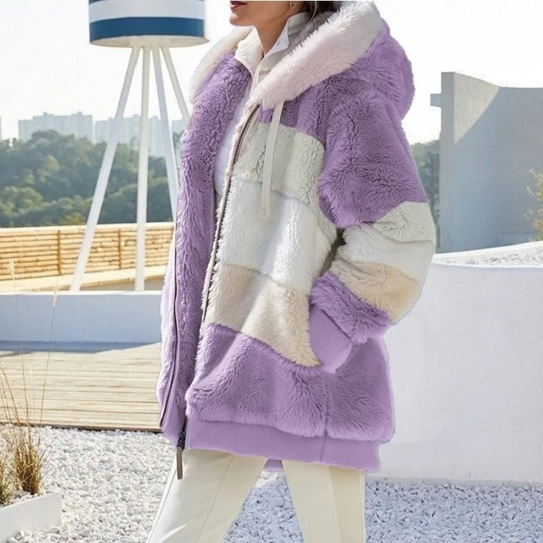 Veste Polaire Oversize à Capuche pour Femme