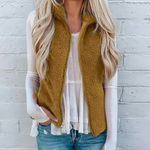 Gilet Sans Manches Zippé en Polaire pour Femme