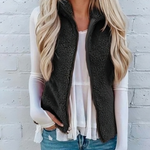 Gilet Sans Manches Zippé en Polaire pour Femme